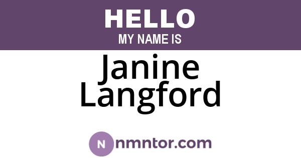 Janine Langford
