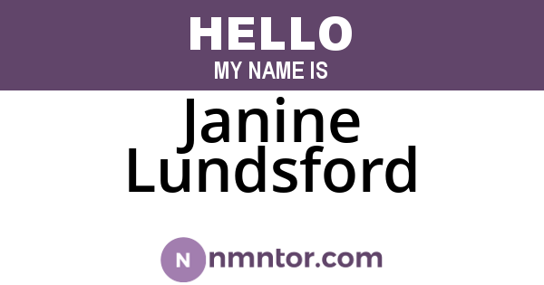 Janine Lundsford