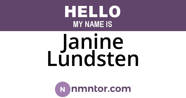 Janine Lundsten