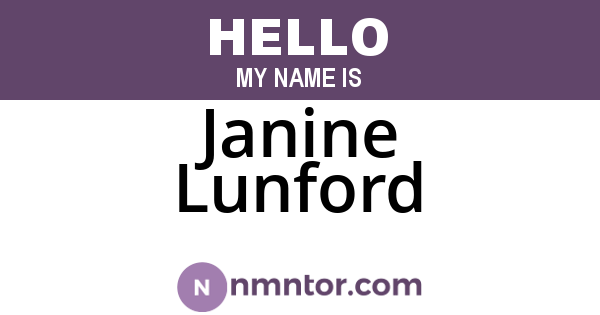 Janine Lunford