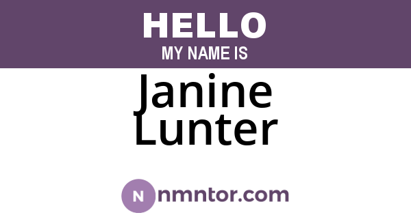 Janine Lunter