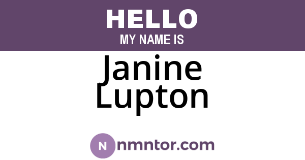 Janine Lupton