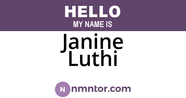 Janine Luthi