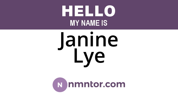 Janine Lye