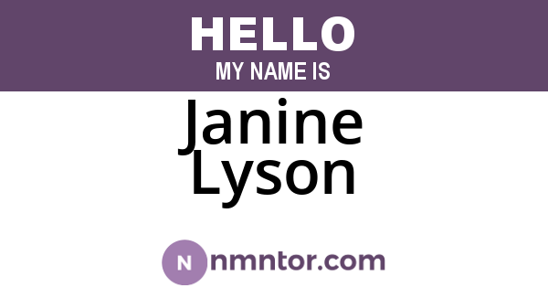 Janine Lyson