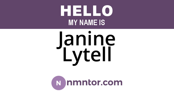 Janine Lytell