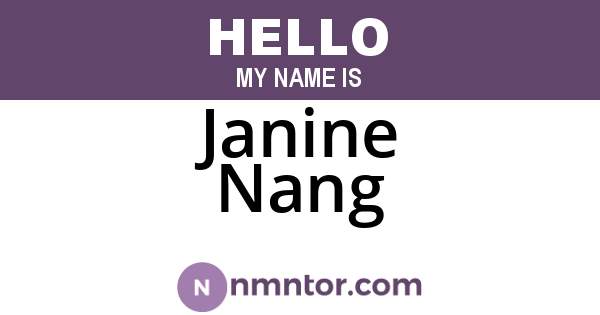 Janine Nang