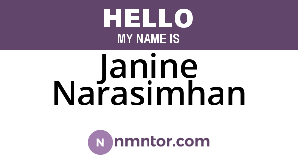 Janine Narasimhan
