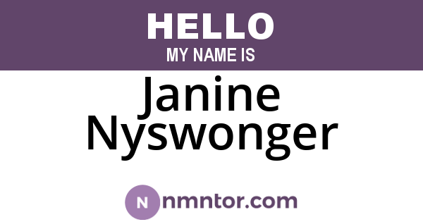 Janine Nyswonger