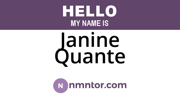 Janine Quante