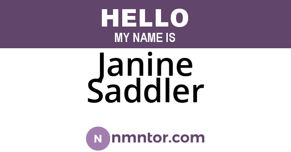 Janine Saddler