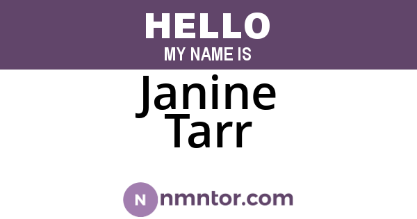 Janine Tarr