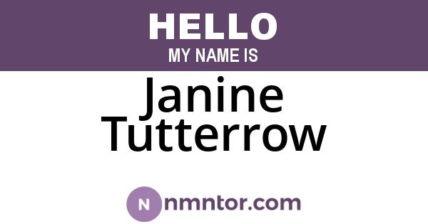 Janine Tutterrow