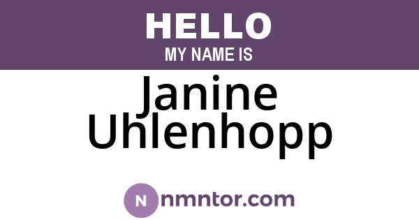 Janine Uhlenhopp