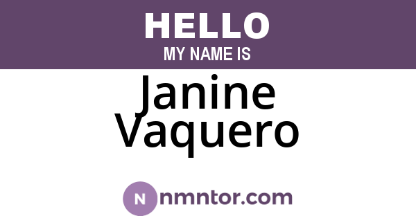 Janine Vaquero