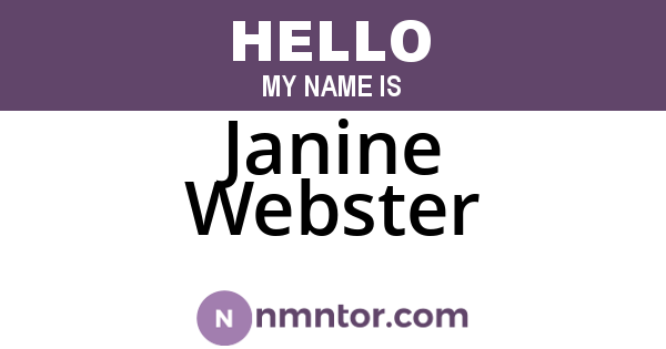 Janine Webster