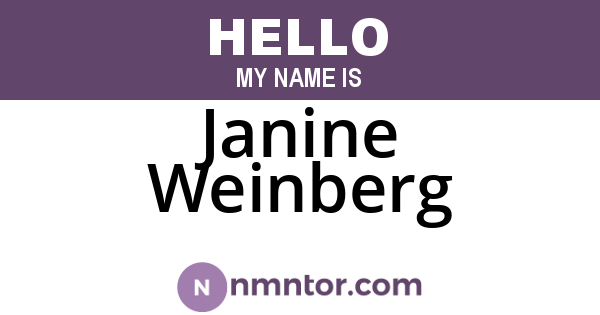 Janine Weinberg