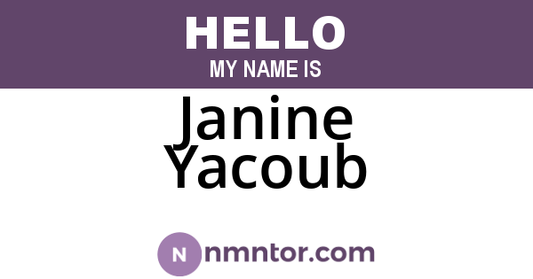 Janine Yacoub