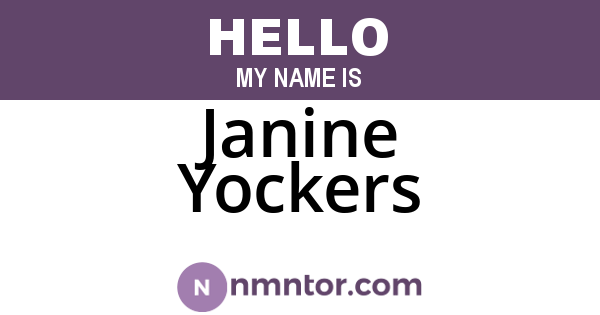 Janine Yockers