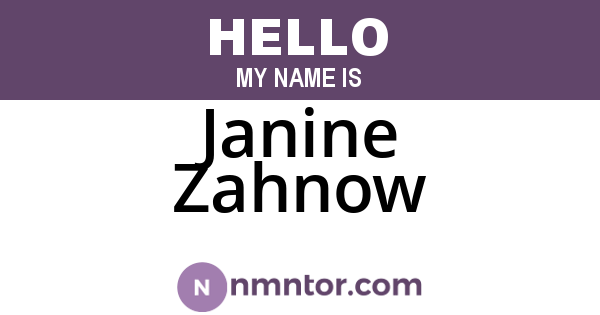 Janine Zahnow