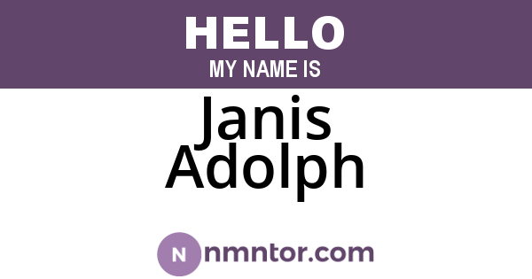Janis Adolph