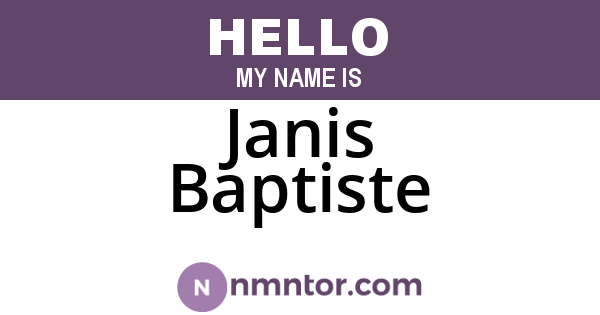 Janis Baptiste