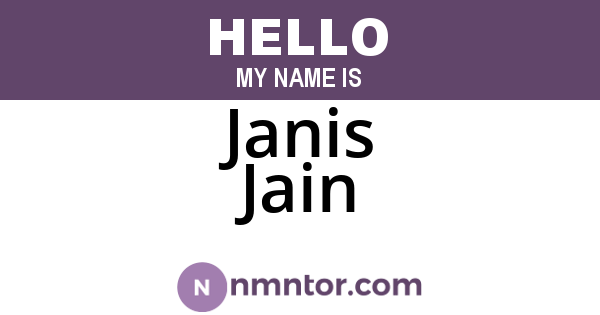 Janis Jain