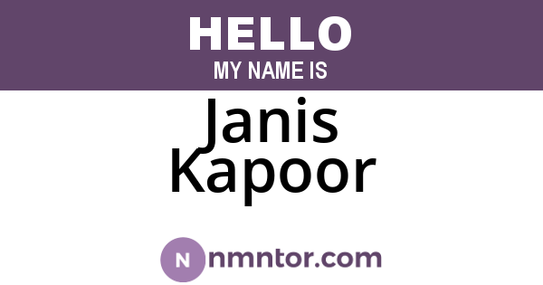 Janis Kapoor