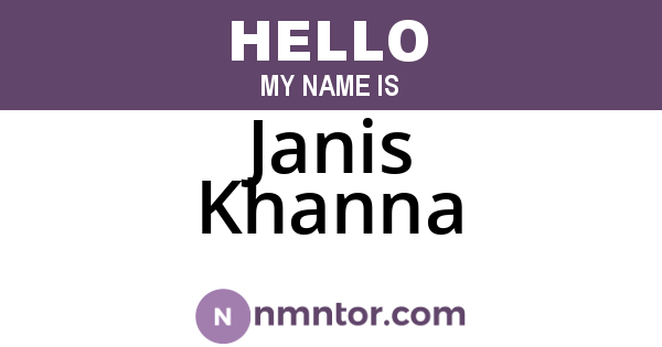 Janis Khanna