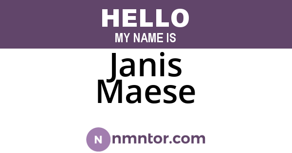 Janis Maese