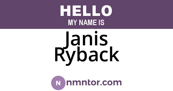 Janis Ryback