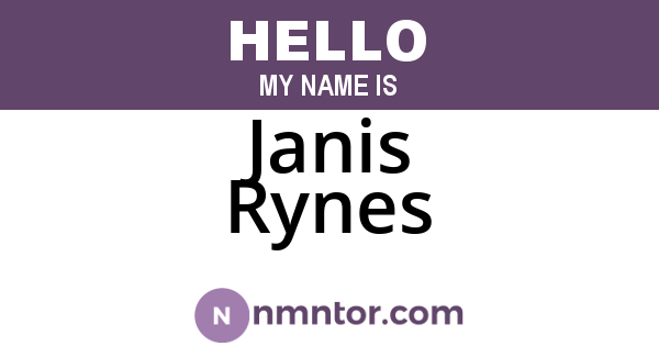 Janis Rynes