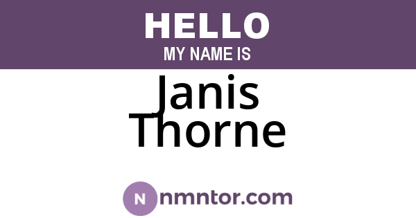 Janis Thorne