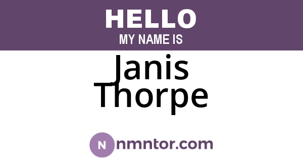 Janis Thorpe