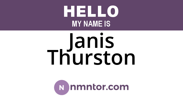 Janis Thurston
