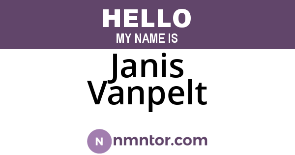 Janis Vanpelt