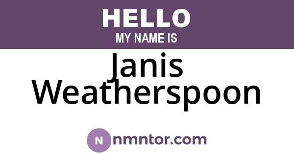 Janis Weatherspoon
