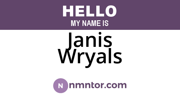Janis Wryals