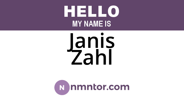 Janis Zahl