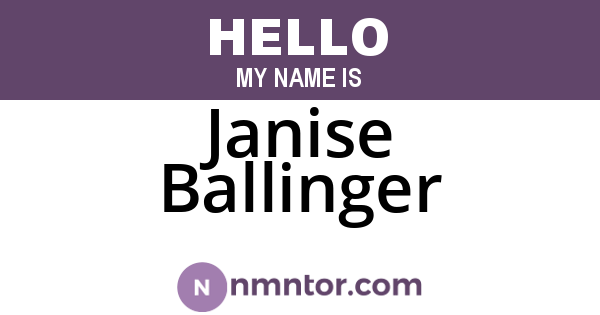 Janise Ballinger
