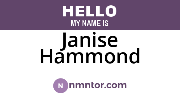 Janise Hammond