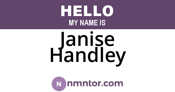Janise Handley