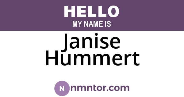 Janise Hummert