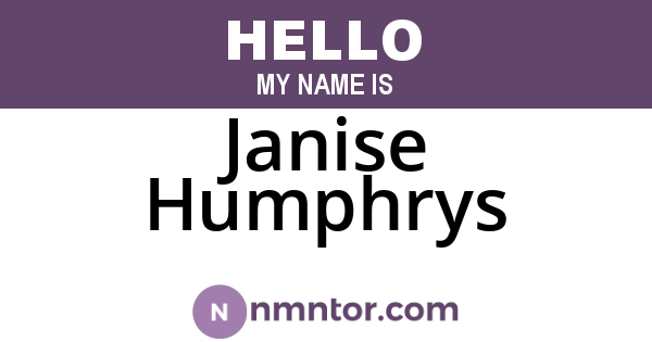 Janise Humphrys