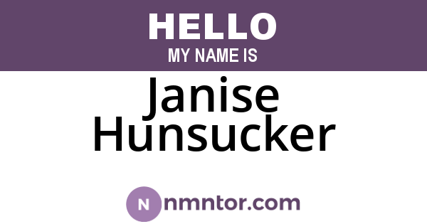 Janise Hunsucker