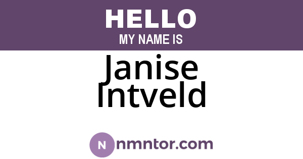 Janise Intveld