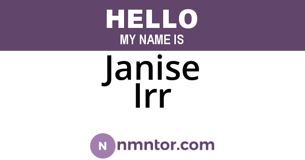 Janise Irr