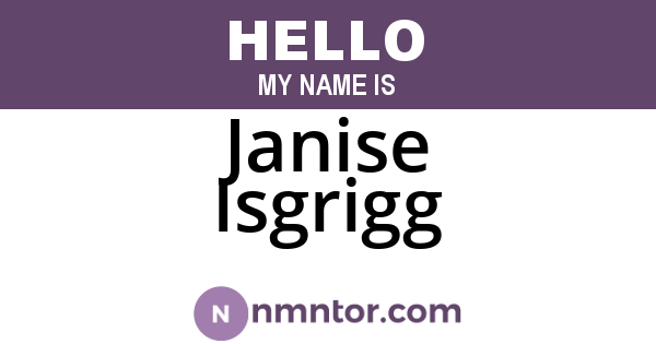 Janise Isgrigg