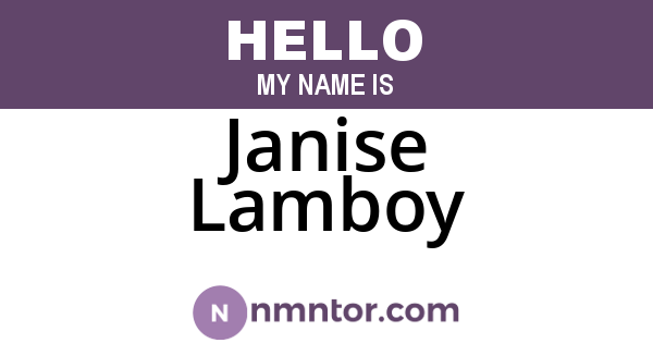 Janise Lamboy