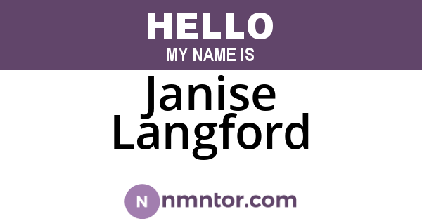 Janise Langford
